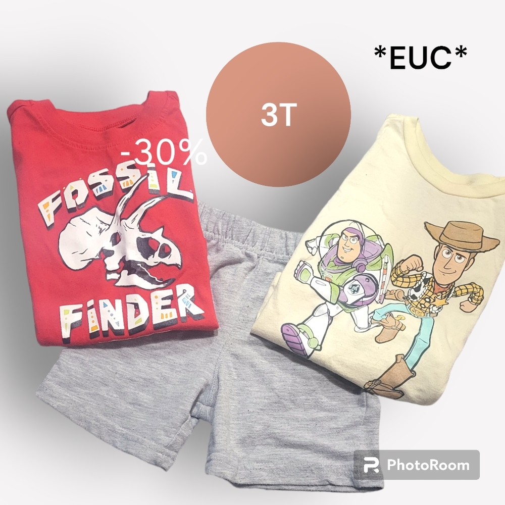 Boys EUC Graphic T Shirts with Shorts 3T